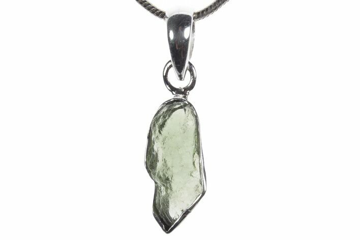 Green Moldavite Tektite Pendant ( g) - Czech Republic #353959